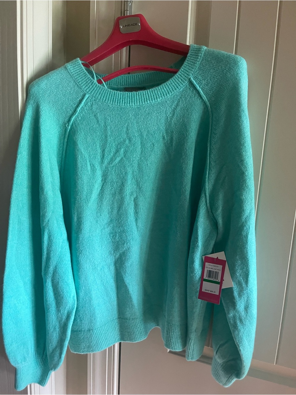 Vince Camuto  Lightweight Crewneck Sweater - Aqua